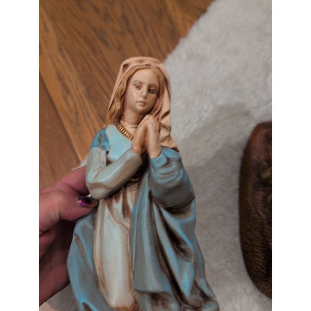 Nativity Set‎ Large 11  Atlantic Mold Porcelain Vintage Baby Jesus Joseph Mary - Picture 4 of 9